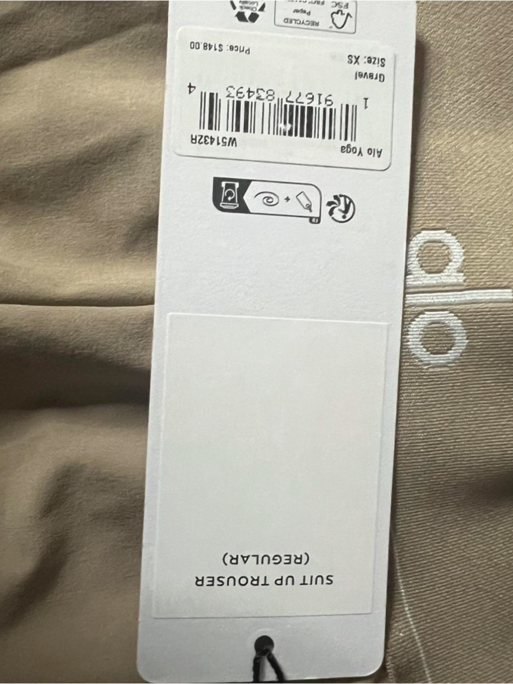 ALO Yoga suit up trousers gravel size xs BNWT - Picture 4 of 8